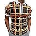 Maschio Casual Estate Plaid Stampato Camicetta T Shirt Girare Giù Collare Manica Corta Top T Shirt Tagli Abbigliamento Mens T Shirt, Oro, 80