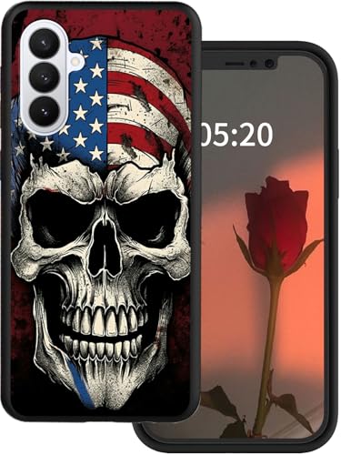 for Samsung Galaxy S26 5G Phone Case with A American Flag Skull Design Women Girls [Slim Thin] Flexible Soft TPU Silicone Lightweight Anti-Scratch Shookproof Protection Cover for Galaxy S26 5G 6.3"
