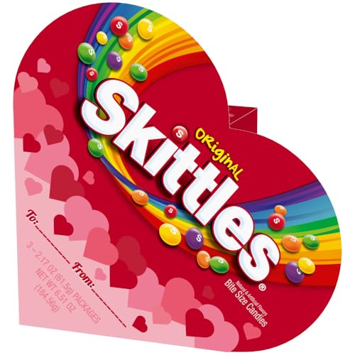 SKITTLES Original Valentine's Day Chewy Candy Heart Box, Valentines Day Gift, 6.51 oz