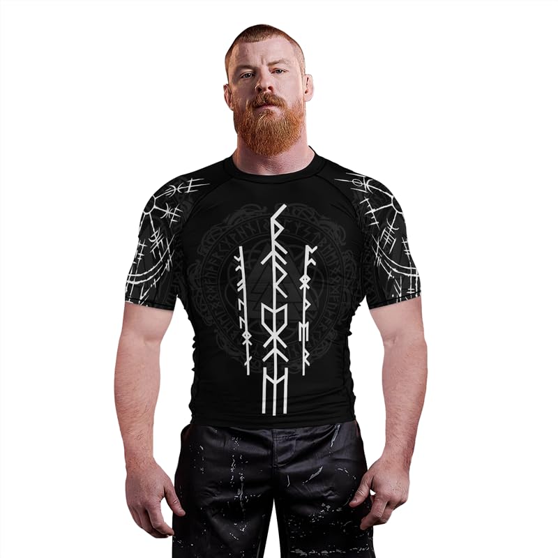 Viking Rash Guard for Men BJJ Short Sleeve Compression Shirt for MMA Gi No Gi Jiu-Jitsu3