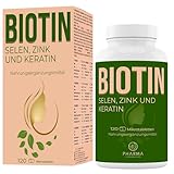 Biotin hochdosiert mit Zink Selen Tabletten für Haare Haarwachstum Biotin Zink Selen und Kieselsäure Nahrungsergänzung Hair Growth Supplement gegen Haarausfall Nägel Haut mit Kollagen Keratin Formel