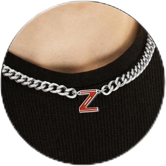 Football Necklaces for Boys Stainless Steel Initial Necklace with Letter A-Z 6.5mm Cuban Chain Gifts for Him Boys Men Teens 16+2 Inches
