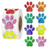 Anwyll Paw Stickers - Paw Prints Stickers 500Pcs 1Inch Puppy Dog Bear Paw Prints...
