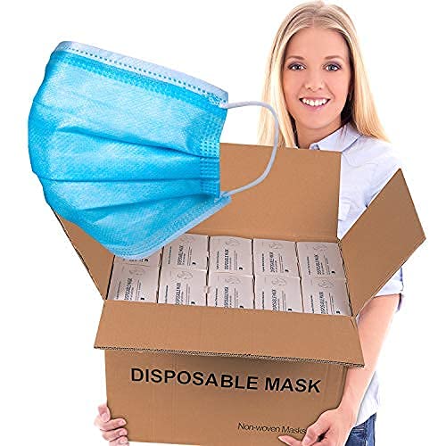 ASTM Level 3 Disposable Face Masks (3 Ply, ASTM F2100-23) Breathable Blue Face Mask for Air Pollution, Travel & Work Made USA