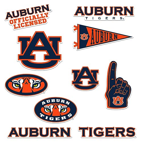 Image of Auburn University 9ct Vinyl Large Deluxe Stickers Variety Pack - Laptop, Water Bottle, Scrapbooking, Tablet, Skateboard, Indoor /Outdoor - Set of 9