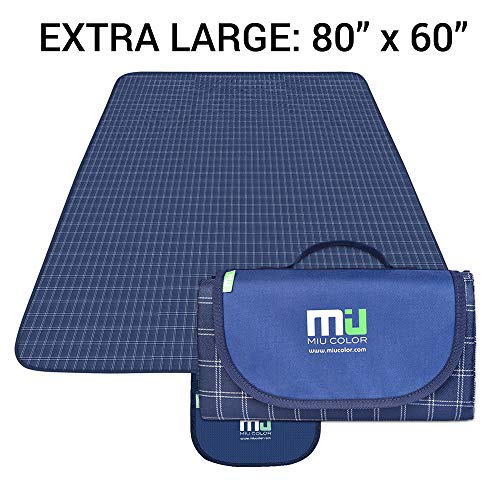 MIU COLOR Large Waterproof Outdoor Picnic Blanket, Sandproof and Waterproof Picnic Blanket Tote