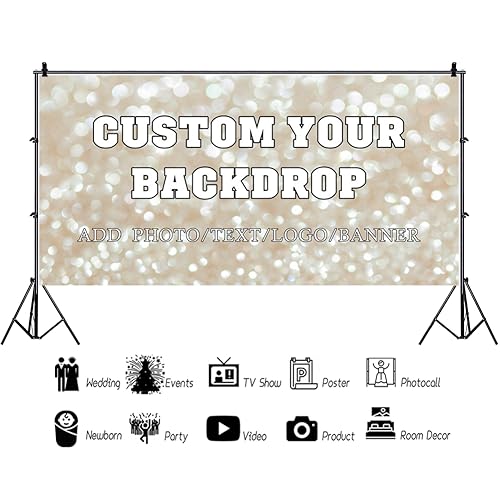 Leowefowa 20x10ft Personalized Customized Backdrop Custom Image to Creat Your Own Backdrop with Picture Personalized Vinyl Background for Bridal Baby Shower Birthday Wedding Party Decor