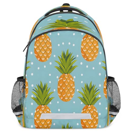 Watercolour Pineapple Dots Backpack with Chest Strap Reflective Lightweight Travel Hiking Backpack for Men Women Waterproof Daypack Back Pack for Commute Camping2