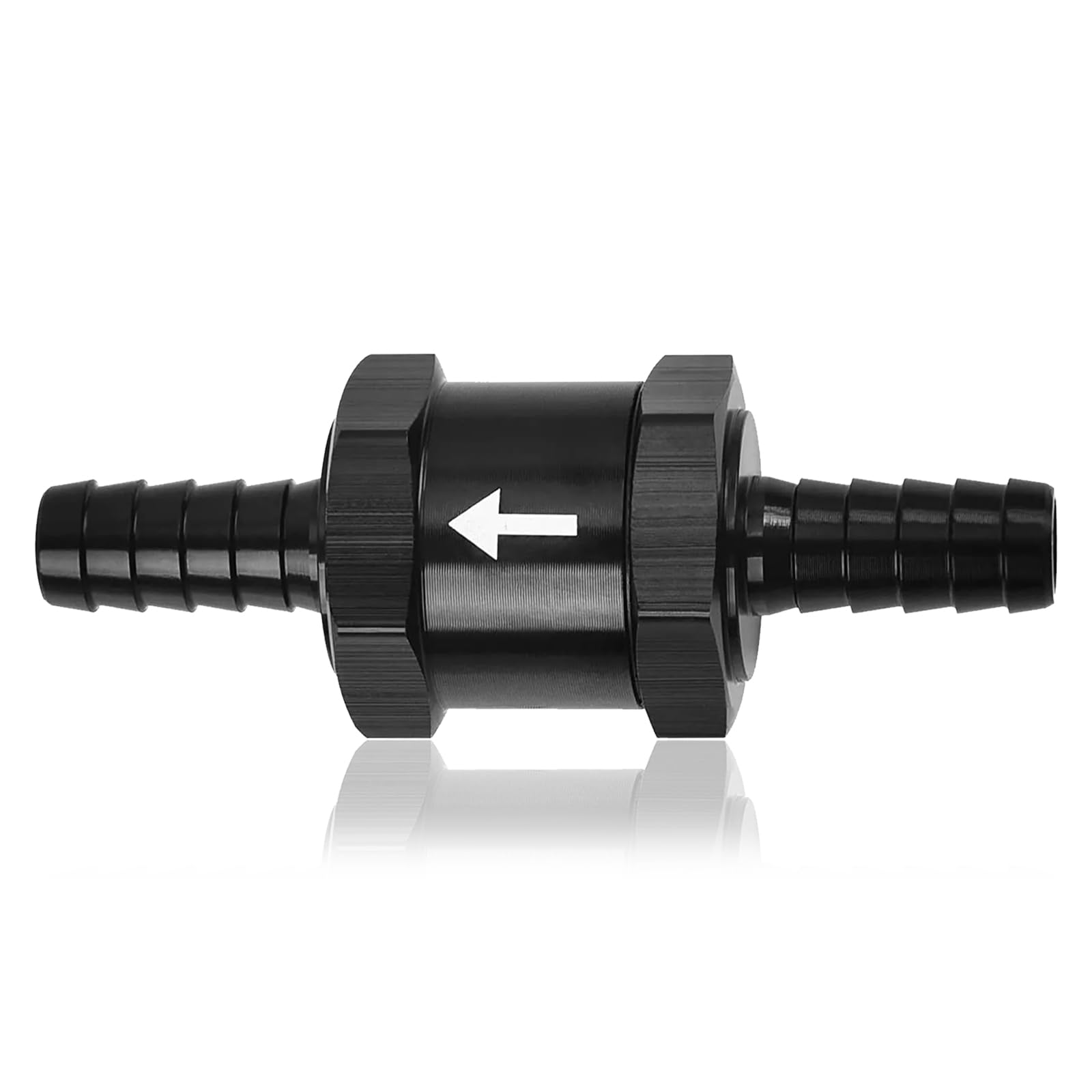 3/8" Aluminium Alloy One Way Fuel Check Valves, Brake Booster Check Valve Engraved with Flow Direction, Fuel Line Check Valve for Petrol, Diesel, Gas, Oil, Water, Ship Fuel Systems(10mm)