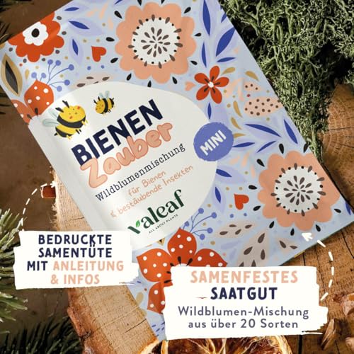 valeaf Bienen Blumensamen I Blumensamen als Wildblumen I Blumen Samen Saatgut I Bienenwiese Saatgut I Bienenmischung Samen I Blumensamen Bienenwiese I Bienenwiese Saatgut (Bienen-Zauber mini)