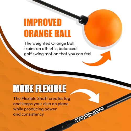 Image of Orange Whip Golf Swing Trainer Aid Patented & Made in USA for Improved Rhythm, Flexibility, Balance, Tempo, and Strength *American Made*