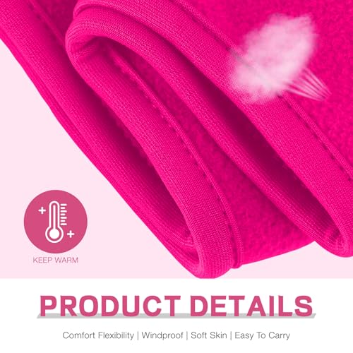 Komake Ear Warmers, 3 Pack Earmuffs Fleece Earmuffs Running Ear Covers Moisture Wicking Sweatband Ski Sport Headband for Men & Women (Black+Grey+Rose Red)