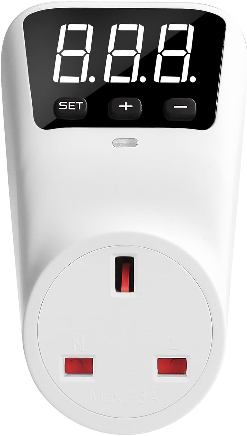 Adjustable Voltage Protector Socket, Lcd Display Power Protector Outlet with Overcurrent Protection, Adjustable Voltage Regulator for Home Appliances Air Conditioner (B)