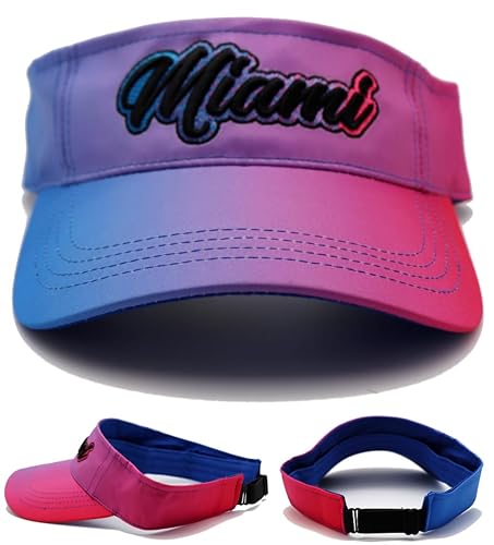 Miami New Basic Leader Vice Art Deco South Beach Multi Pink Blue City Visor Era Hat Cap