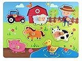 KREATIVITÄT - Das 7-teilige Puzzle ist für Jungen und Mädchen optimal geeignet. Kleinkinder lernen spielerisch Tiere kennen und werden in Ihrer Kreativität ideal gefördert. Auch für ältere Babys geeignet.