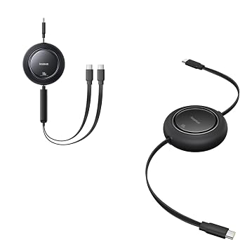 Baseus 100W Retractable USB C Cable & 100W 6.6ft USB C Fast Charging Cable
