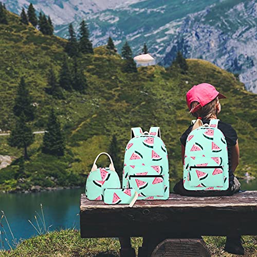 Camtop Backpack For Teen Girls Kids School Bookbag Lunch Box Set (Y0080-3 Watermelon-Mint Green) #TOP3