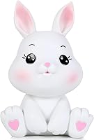 Vista 8 de H&W Little Bunny - Alcancía con diseño de conejo, el mejor regalo de cumpleaños, color rosa