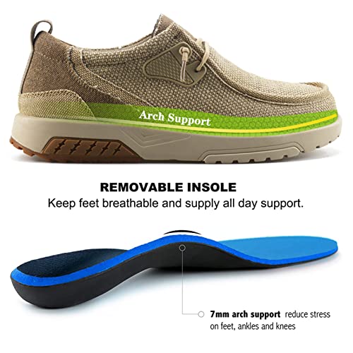 UPIShi Men's Slip On Arch Support Loafers Comfortable Light-Weight Orthopedic Casual Shoes for Plantar Fasciitis Walking Canvas Sneakers2