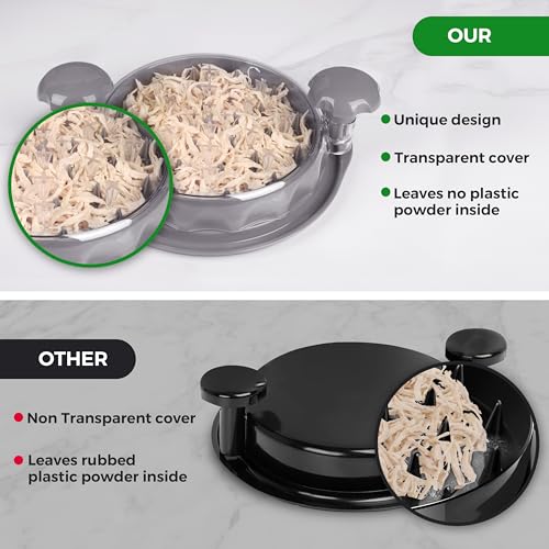 Image of Chicken Shredder, Professional Meat Shredder Tool, Effortless Kitchen Experience, Transparent Lid, Non-Slip Design