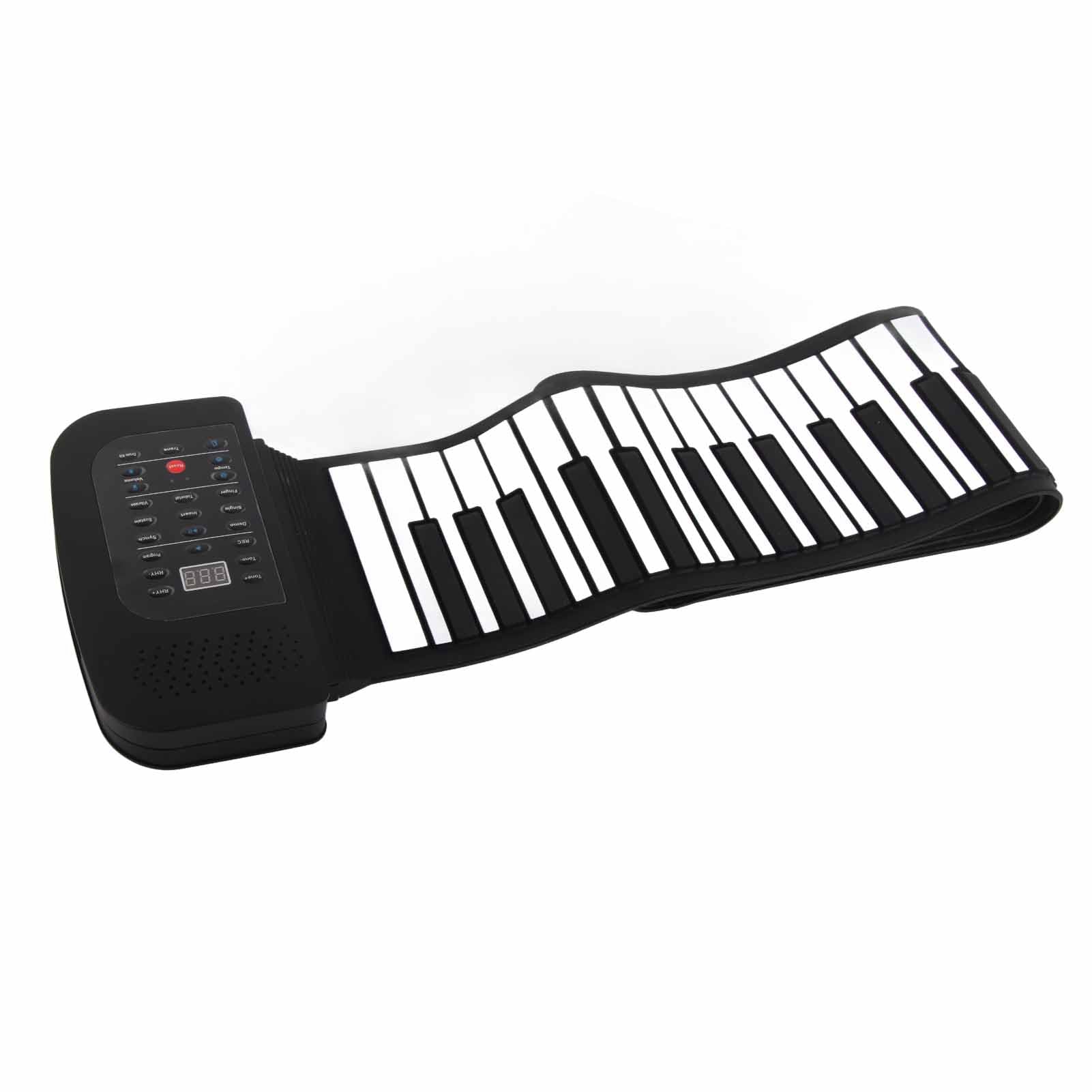 Zwinąć klawiaturę Fortepian, Silikonowe 88 Klawisze Zwirowiska Klawiatury Fortepianowe Ręka Rzucanie Fortepian Edukacja z Panelem Sterującym Dotykowym Przenośne klawiaturę Fortepian Składany (88
