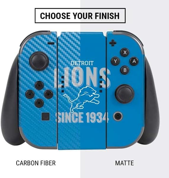 Skinit Decal Gaming Skin Compatible with Nintendo Switch Bundle - Officially Licensed NFL Detroit Lions Helmet Design