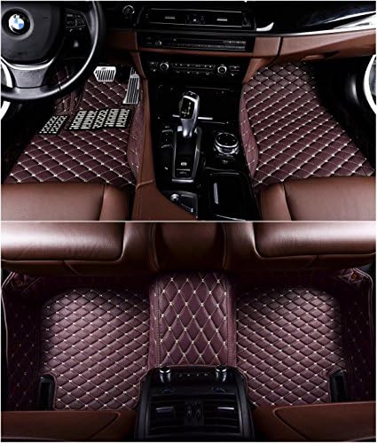 OkuTech Custom Fit XPE-Leather All Full Surrounded Waterproof Car Floor Mats for BMW 7 Series 730Li 740Li 745Li 750Li 760Li 5 Seats 2016-2019,Coffee