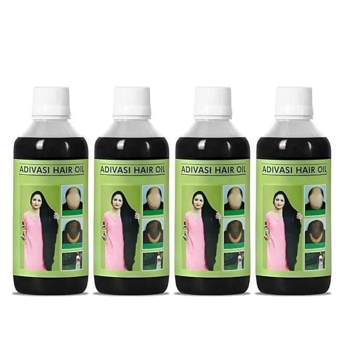 Original Adivasi Hair Oil 100 * 2 ML Ayurvedic Adivasi Hair Oil With Extract Onion, Rosemary, Castor, Amla, Almond, Coconut, Brahmi & Bhringraj Oil 100 ml Each (PACK OF - 4.)