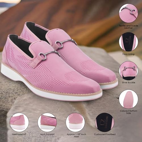Image of LIBERTYZENO Mens Tuxedo Canvas Textile and Suede Leather Noble Loafers and Slip On Wedding Party Shoes for Easter Gift