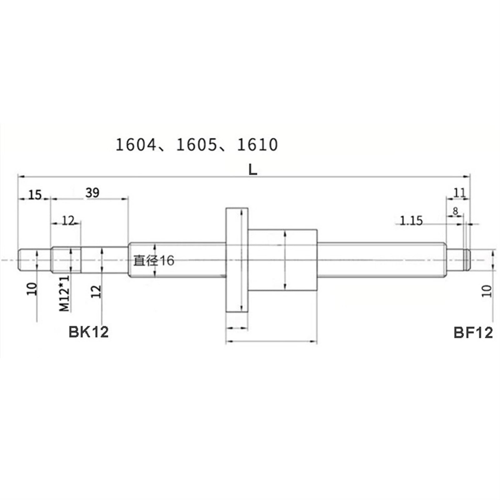 Metal Ball Screw nut end Processing Ball Screw Kit SFU1610+HGR20 Linear Guide Kit with 4pcs HGW20CC Slider Blocks L550-1000mm+HM12-57 Ball Screw for Part(700mm)