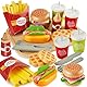 BUYGER Kinderküche Spielküche Zubehör Holz, Hamburger Hot Dog Fast Food Spielzeug, Holz Lebensmittel Spielzeug, Rollenspiele Holzspielzeug Geschenk für Kinder 3+ Jahre