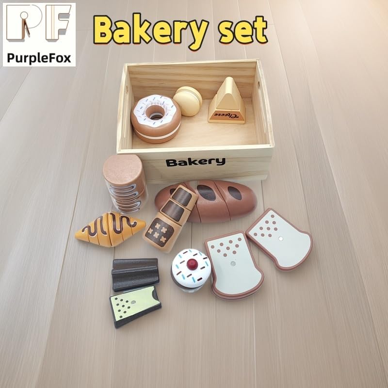 Miniatura 3 de Juguetes de cocina, juguetes de madera y 6 cajas, comida falsa, herramienta de cocina, 100% madera, juegos de alimentos, cocina para niños, frutas