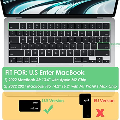 Image of Keyboard Cover Compatible with 2025-2021 MacBook Air 15 inch 13.6 inch M4 M3 M2 Chip, MacBook Pro 14 inch 16 inch M4 M3 M2 M1 Pro Max Chip Protective Waterproof Silicone Skin, TPU Clear