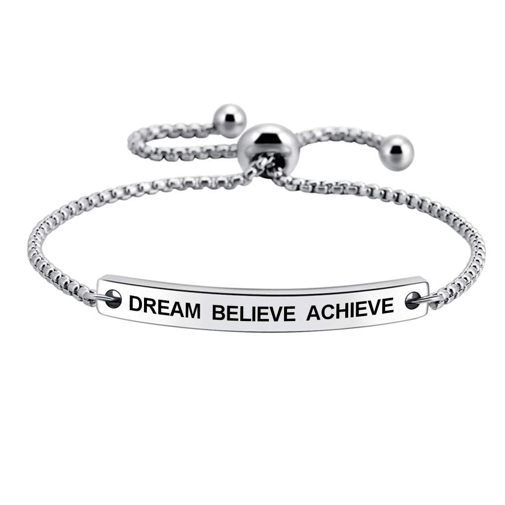 - Women Bracelets for Women, Stainless Steel Inspiration Motivational Jewelry Gifts for Girl