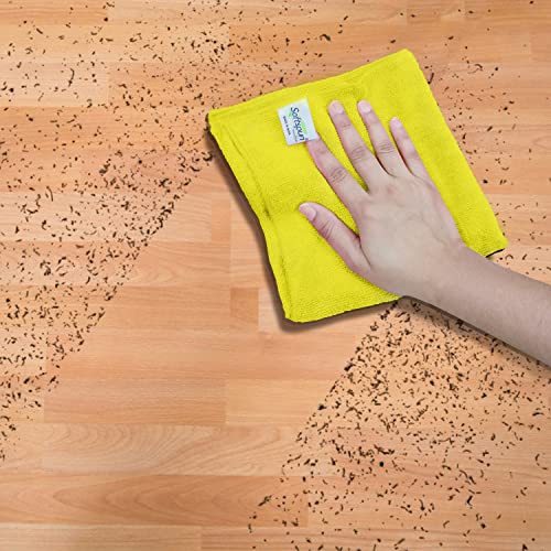 Image of SOFTSPUN Microfiber Cleaning Cloths, 50X50 cms 5 pcs Towel Set 340 GSM Yellow! Highly Absorbent Lint and Streak Free Multipurpose Wash Cloth for Kitchen Car Window Stainless Steel Silverware.