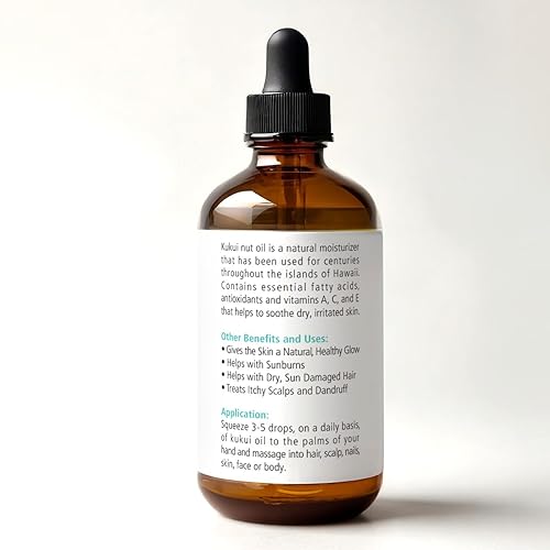 Miniatura 2 de Aceite de nuez Kukui hidratante antiencrespamiento para cabello y piel  100 puro prensado en frío  Tratamiento de reparación del cabello para