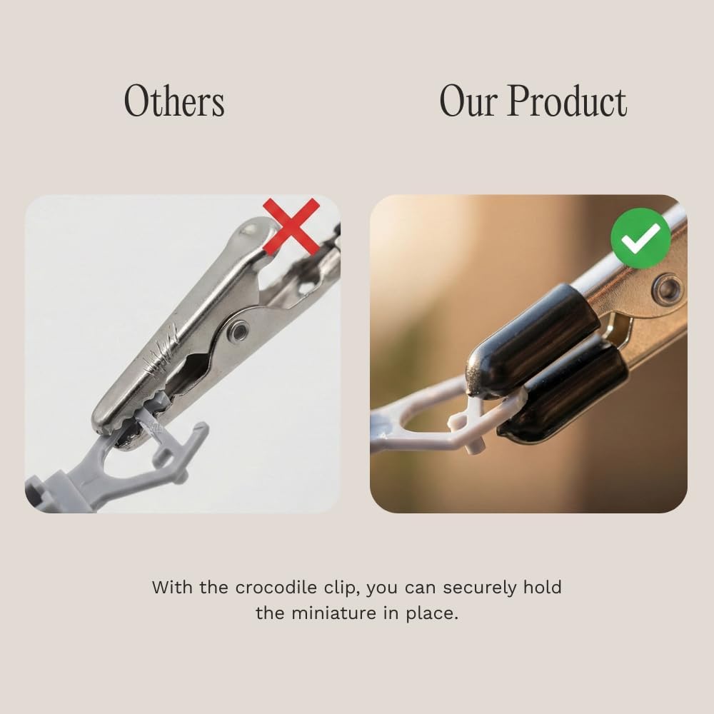 Hartem - Model Painting Stand Base, 20 Alligator Clip Sticks Set and 126-Hole Base, Fixed Anti-Fall Structure, Reinforced Rubber Grip - Ideal for Airbrushing and Miniatures