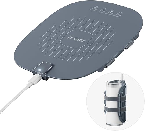Calentador de taza de café, almohadilla de silicona de calentamiento automático para botella de leche, café, bebidas, té, portátil y enrollable