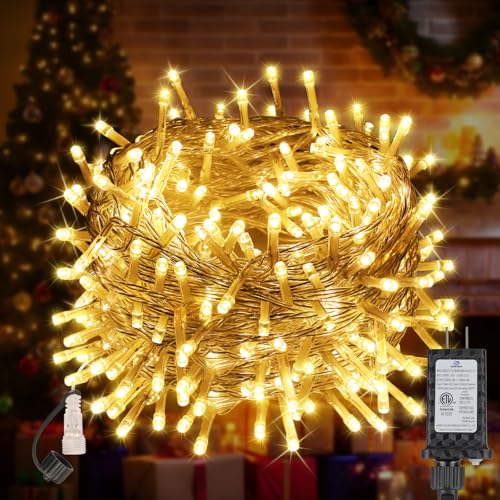 MGYIF 100FT 300 LED Christmas Lights Plug in,Outdoor Indoor Waterproof Fairy Lights with Timer and 8 Modes, Connectable Christmas Tree Lights for Outdoor Indoor Garden Party Decoration(Warm White)