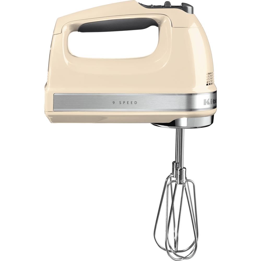 KitchenAid Batteur électrique 9 vitesses - Soft Start et écran LED - Mixeur cuisine avec fouets, fouet ballon, crochets pétrisseurs et pied mixeur - Moteur silencieux - 85 W - Cème