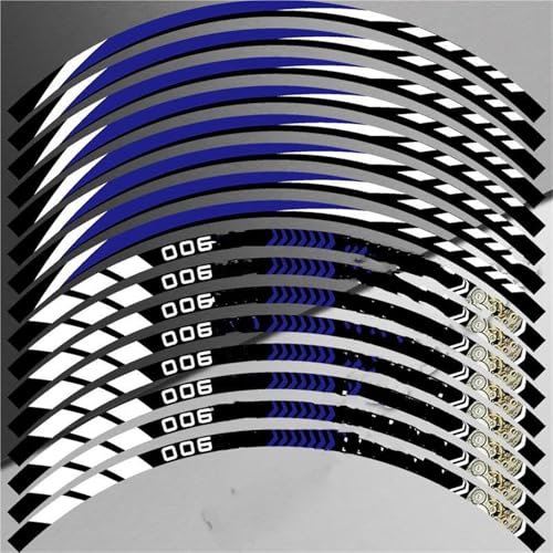 Radaufkleber 17 ”Motorrad Rad Hub Aufkleber Felge Reflektierende Aufkleber Für Y&amaha Für XSR900(Blu)