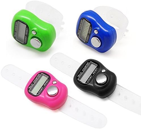 BLUE HANDCART 12-Pack Case Resettable 5 Digit LCD Electronic Digital Display Finger Hand Tally Counter Counting