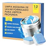 Pastilhas para Limpeza de Máquina de Lavar Roupas – Kit com 12 Unidades | Limpa Máquina Eficiente para Tampa Frontal e Superior (Pastilhas para lavadora)