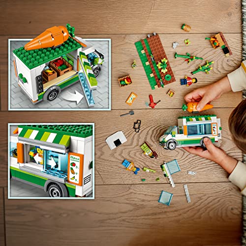 Lego City Farmers Market Van 60345 Building Toy Set For Kids, Boys, And Girls Ages 5+ Mobile Farm Shop Playset With 3 Minifigures (310 Pieces) #TOP3