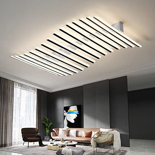 Lustre salon plafonnier LED suspendu dimmable télécommande énergie C moderne - 4
