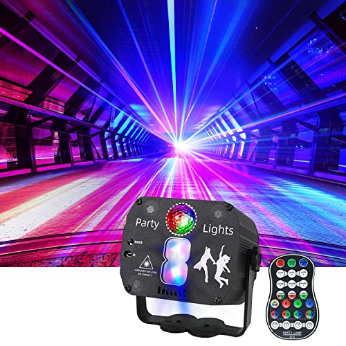 Image of AMKI Party Light, DJ Disco Party Light, Voice Activated Remote Control, RGB LED Projector Stage Light, Indoor Light Show, Christmas Club, KTV Bar Halloween Decor with Time Function