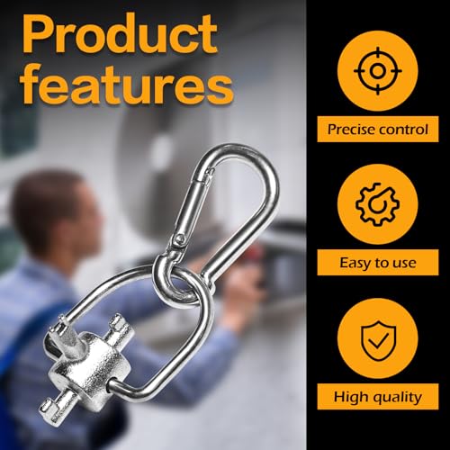 Image of HVAC Tools Key, Refrigerant Locking Cap key for 410A and R22 Refrigerants, Refrigerant Locking Cap Tool for Air Refrigeration and Equipment Repair, HVAC Multi-function Triple Key HVAC Hand Tools