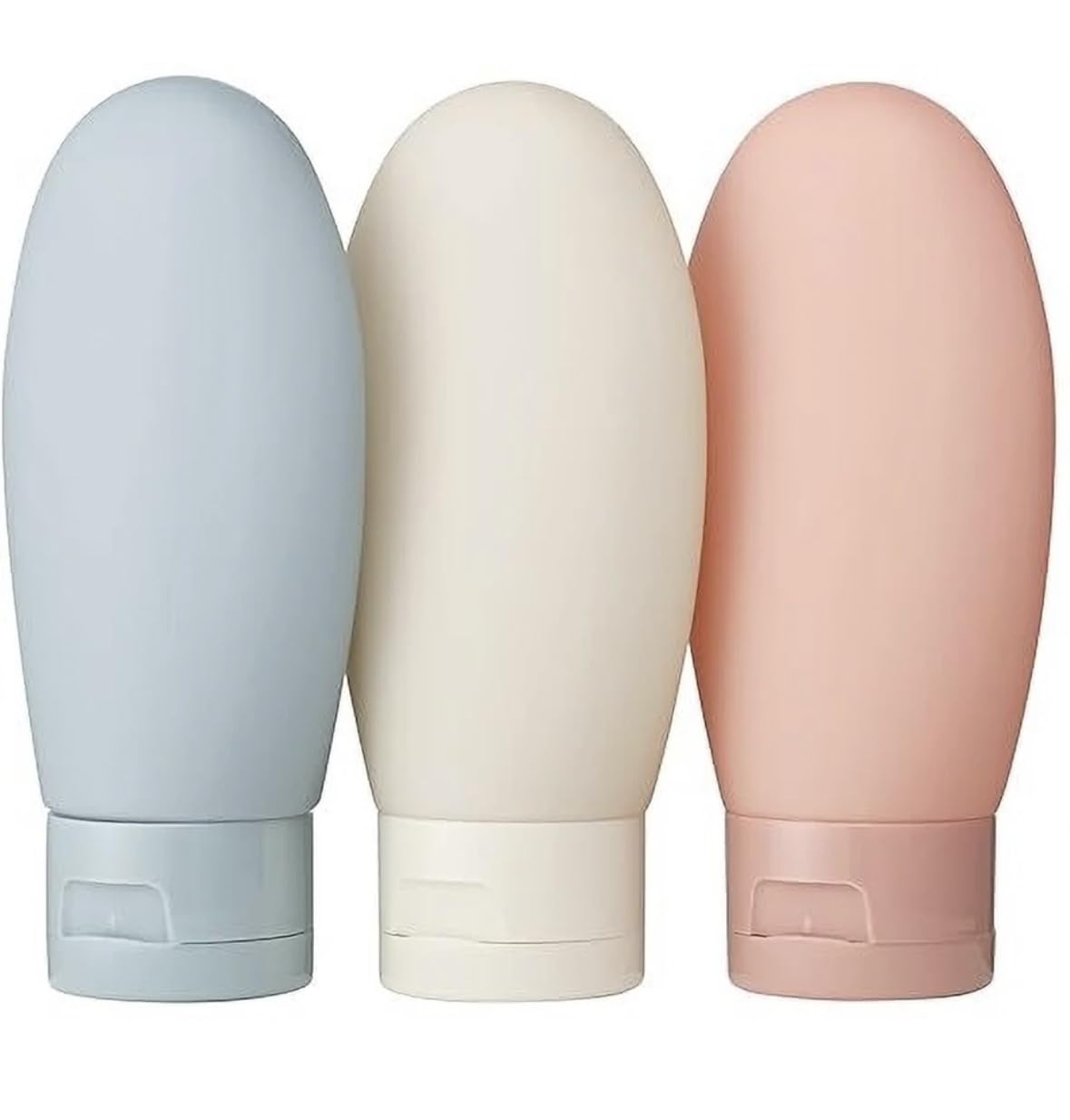 Silicone Travel Bottles Set with Flip-Top Cap, 3 Colors | Leak-Proof Design, Soft-Touch Body, Blue, Cream & Pink, Shampoo & Conditioner, Gym & Travel Use-image-28