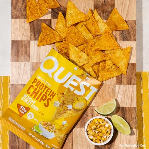Image of Quest Nutrition Tortilla Style Protein Chips, Mexican Street Corn Flavor, High Protein, Low Carb, Gluten Free, 1.1 Ounce (Pack of 12)