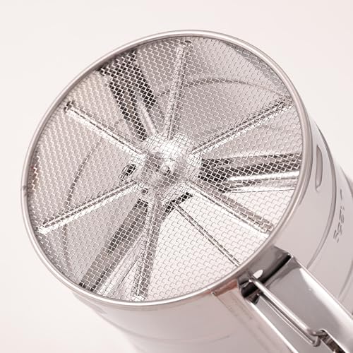 Image of Veloxi Flour Sifter for Baking Atta chhani Hand Press Design Stainless Steel Flour Sifter Corrosion Resistant Large Capacity Flour Sieve Cup for Sugar Flour and Coffee Powder | Atta Chalni